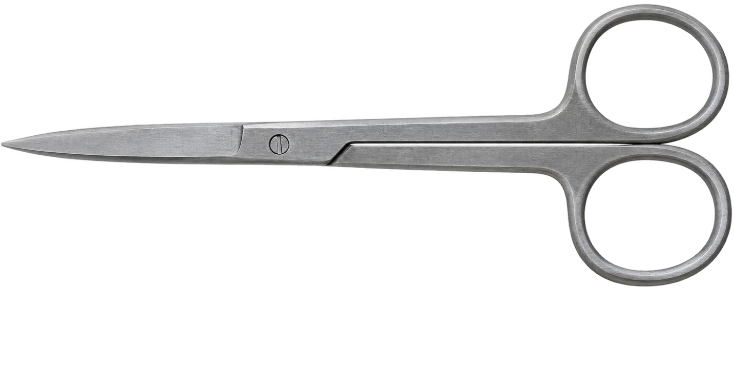 Ground and shaped scissors with a matte finish