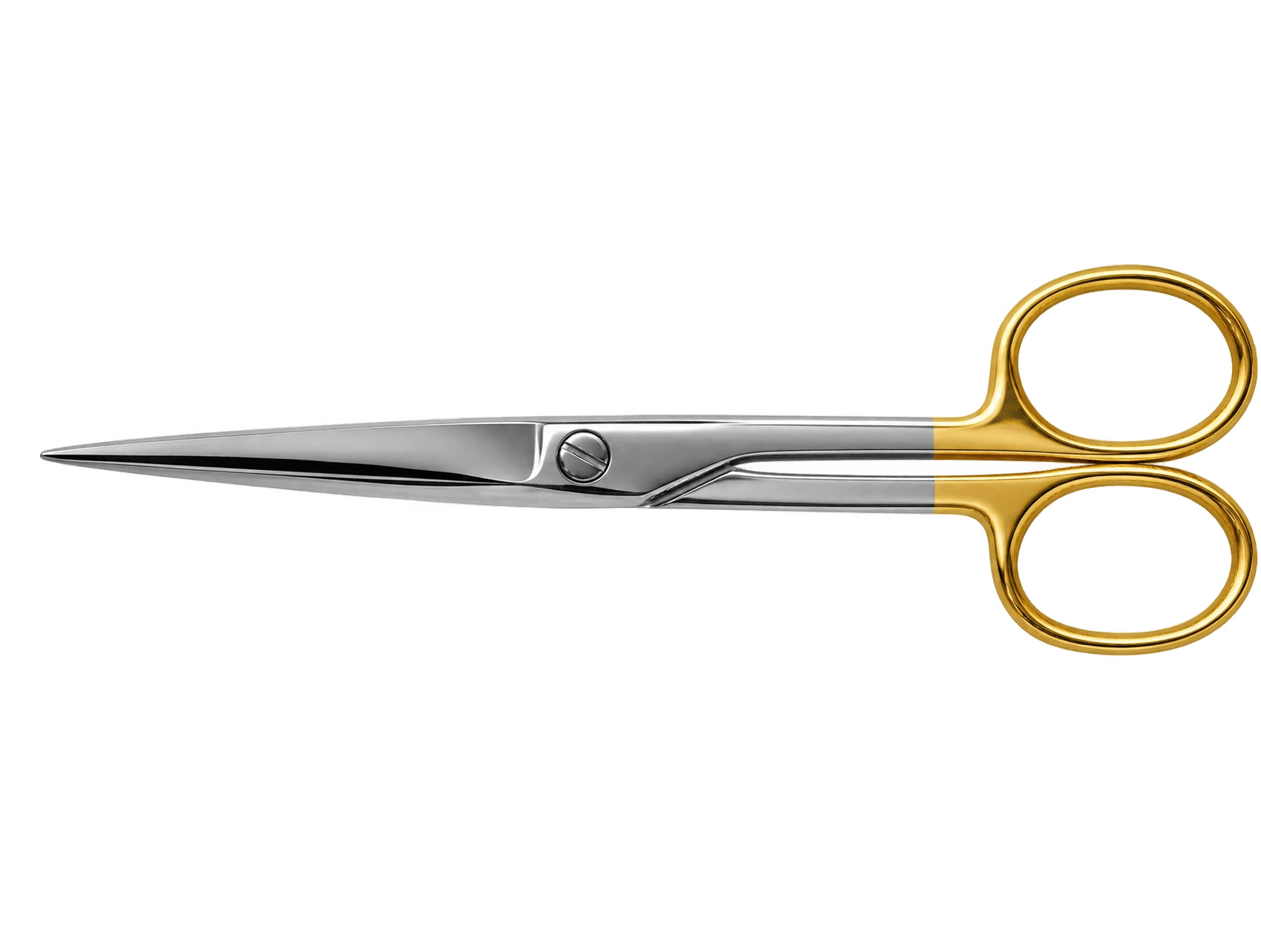 Surgical scissors showing where a private label mark goes